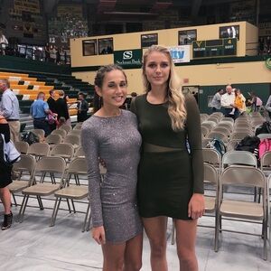 Size small glitter body con backless dress